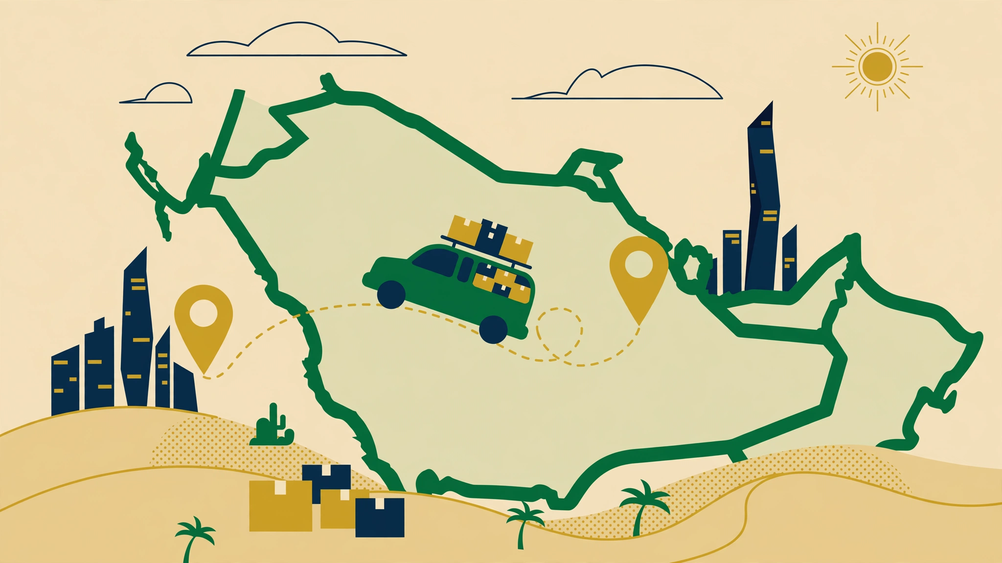 Shipping Shopify orders across Saudi Arabia from Riyadh to Jeddah
